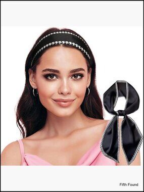 Silky Fashion Scarf Headband Multipurpose Square Scarf 59x6 in